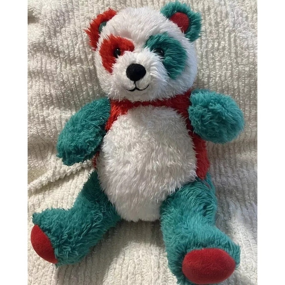 BAB Build A Bear 2021 Christmas Holiday Festive Panda Teddy Plush Red Green